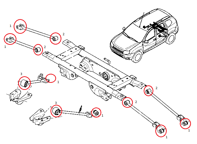 Задние сайлентблоки рено дастер